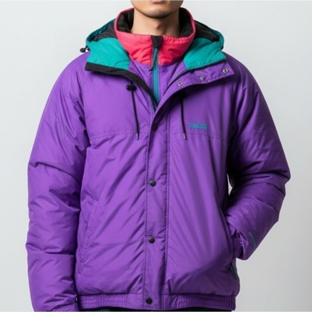 Silver Creek Vintage Double Layer Ski Jacket With Packable Hood